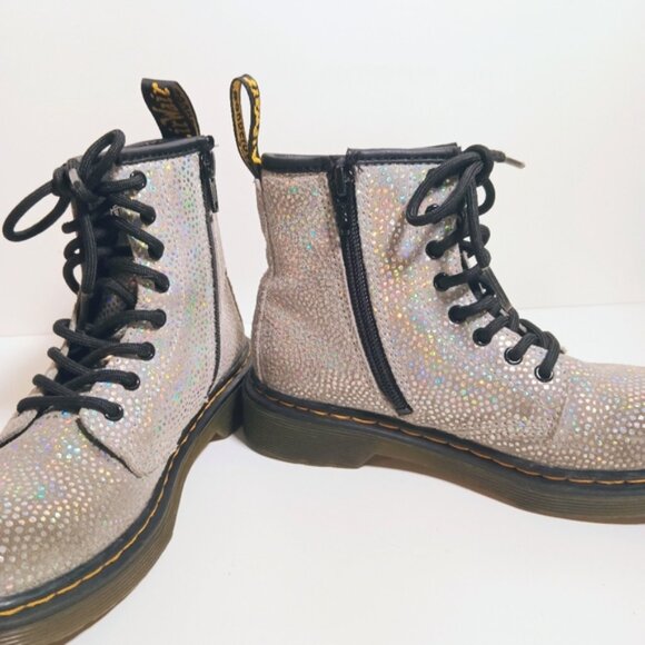 Dr. Martens 1460 8 Eye Iridescent Spot Metallic Suede Boots Girls Size 1 - Picture 8 of 10